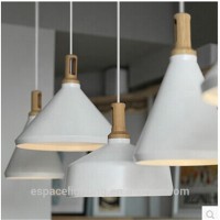 Modern aluminum wood decorative pendant light