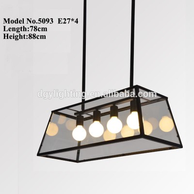 dining room E27 Black European Vintage style iron metal led modern pendant lamp