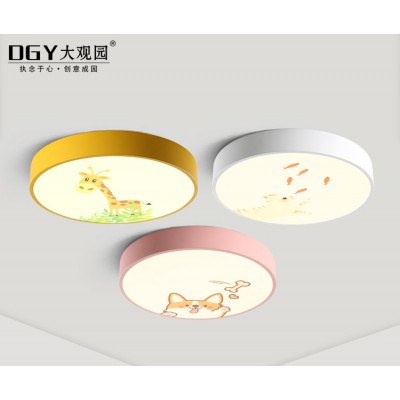 guangdong CE/ROHS/CCC Certification children bedroom round base small animals Glass ceiling lamp